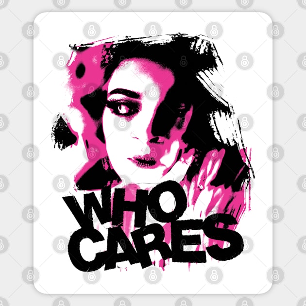 Who Cares Sticker by Spenceless Designz